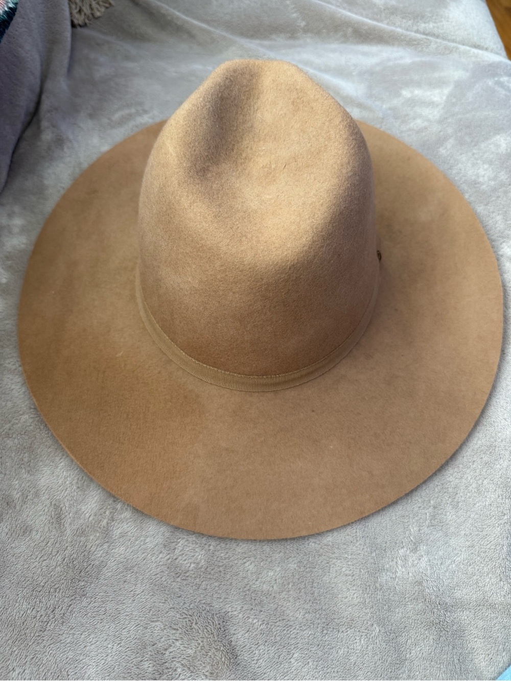 Wide Brim Wool Fedora Hat - Camel